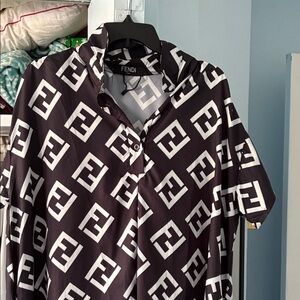 Fendi Monogram Black and White Casual Dress